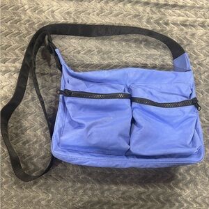 BAGGU Blue Messenger Bag with Black Strap